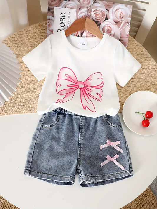 Conjunto Camisa Blanca y Short en Jeans