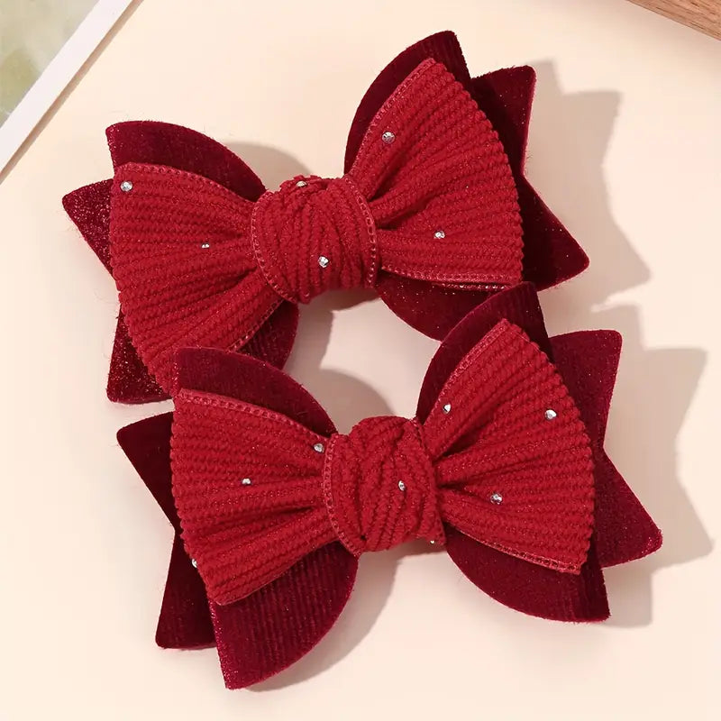 Pinzas  x 2 Rojas Para Bebé Niña