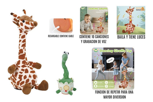 Jirafa  Didáctico que Canta, Baila y Repite Voz