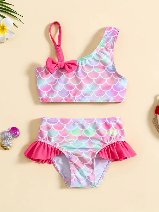 Vestido de Baño de 2 Piezas, Rosado Para Bebé Niña