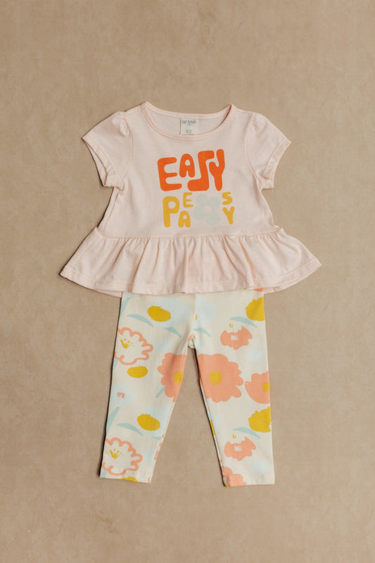Conjunto Fresco Multiusos Salmon con Flores