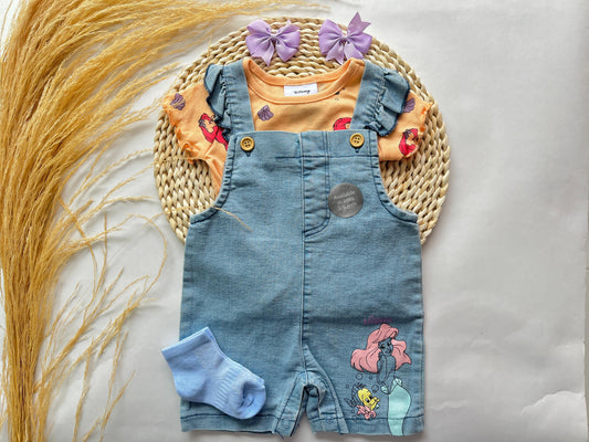 Overol De La Sirenita Ariel  En Jeans Con Camisa
