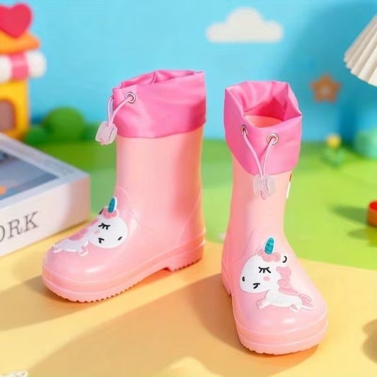 Botas De Lluvia Rosas Para Bebé Niña